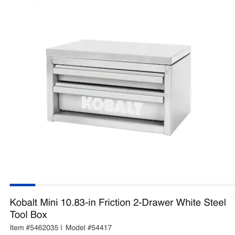 Kobalt mini tool box in white- new in box never opened